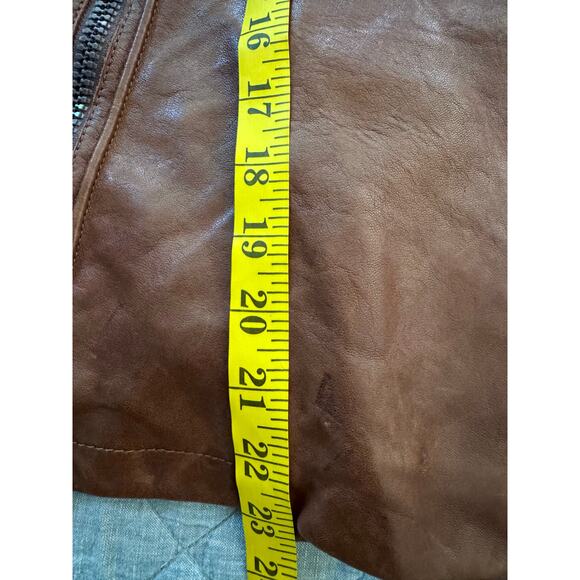 VTG Y2K 90's Gap Edition Brown Soft Leather Motorcycle Jacket Women Medium - Picture 5 of 7